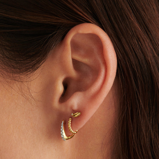 Fine Claw Huggies | 14ct Solid Gold/Diamond Earrings Missoma 