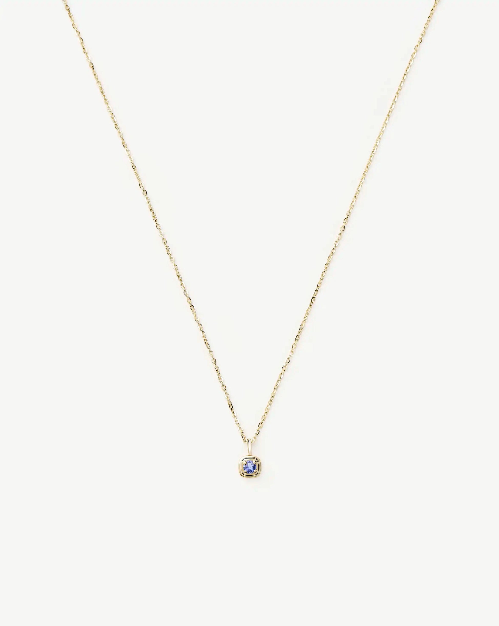 Fine December Birthstone Pendant Necklace | 14ct Solid Gold/Tanzanite Necklace Missoma 
