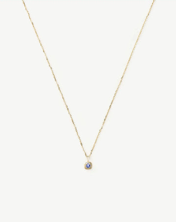 Fine December Birthstone Pendant Necklace | 14ct Solid Gold/Tanzanite Necklace Missoma 