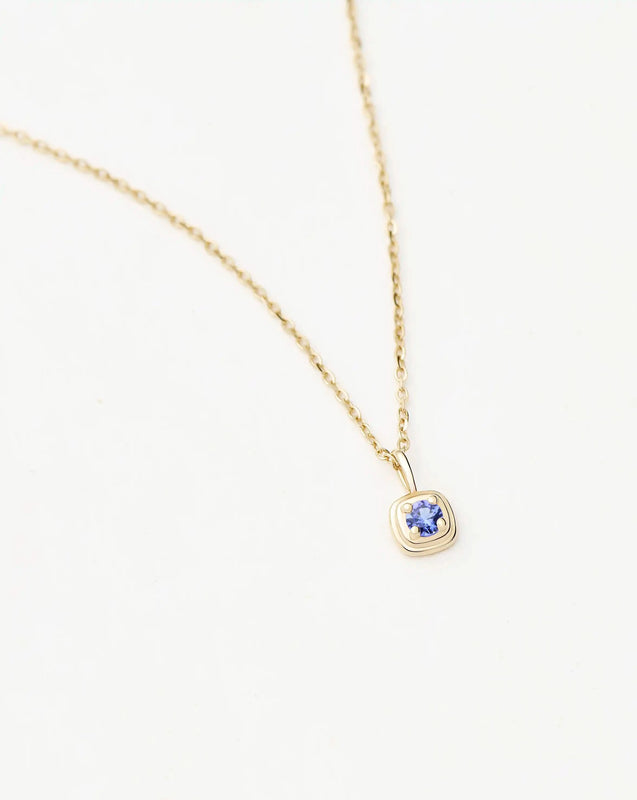 Solid Gold December Birthstone Pendant Necklace | 14ct Solid Gold/Tanzanite