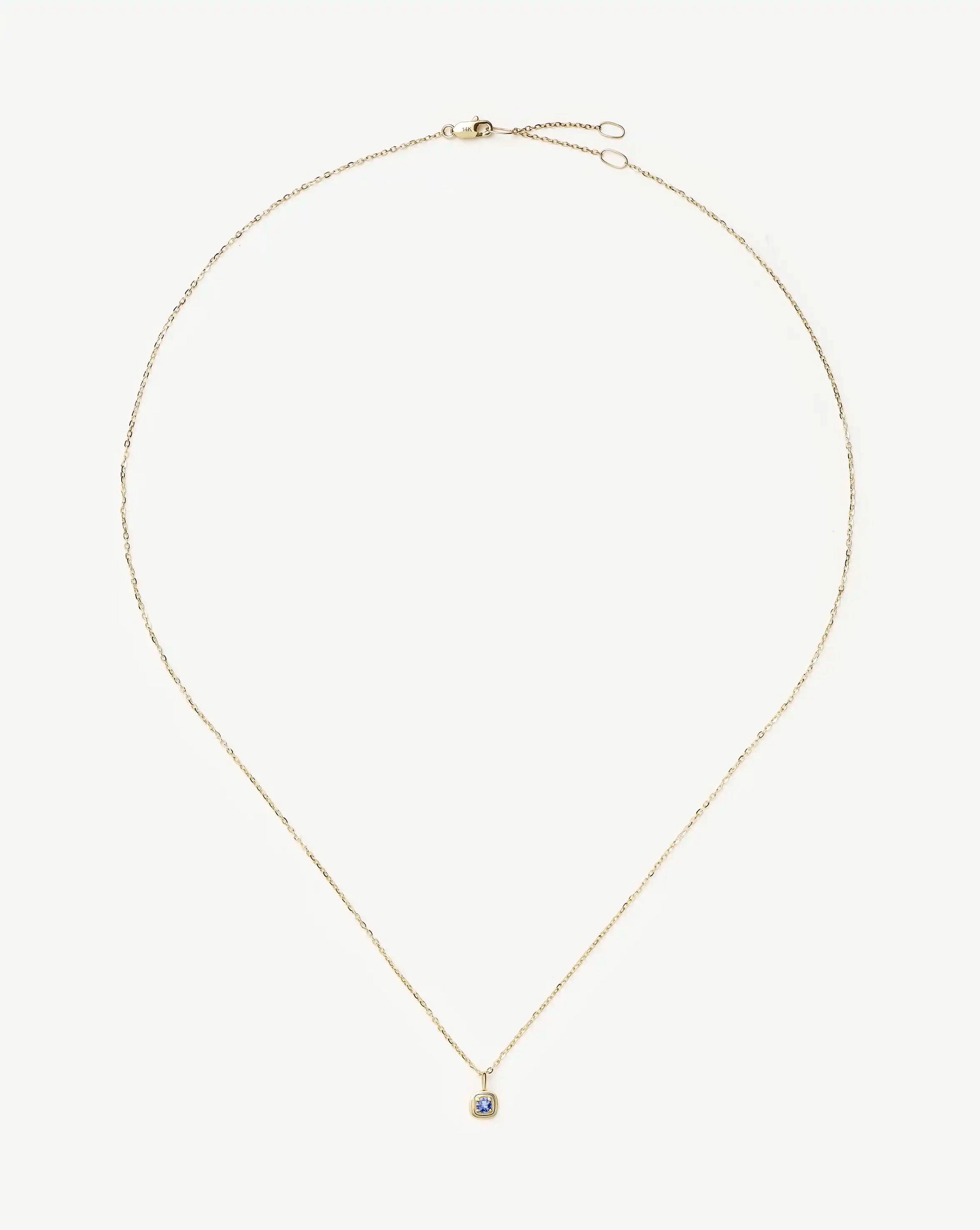 Fine December Birthstone Pendant Necklace | 14ct Solid Gold/Tanzanite Necklace Missoma 