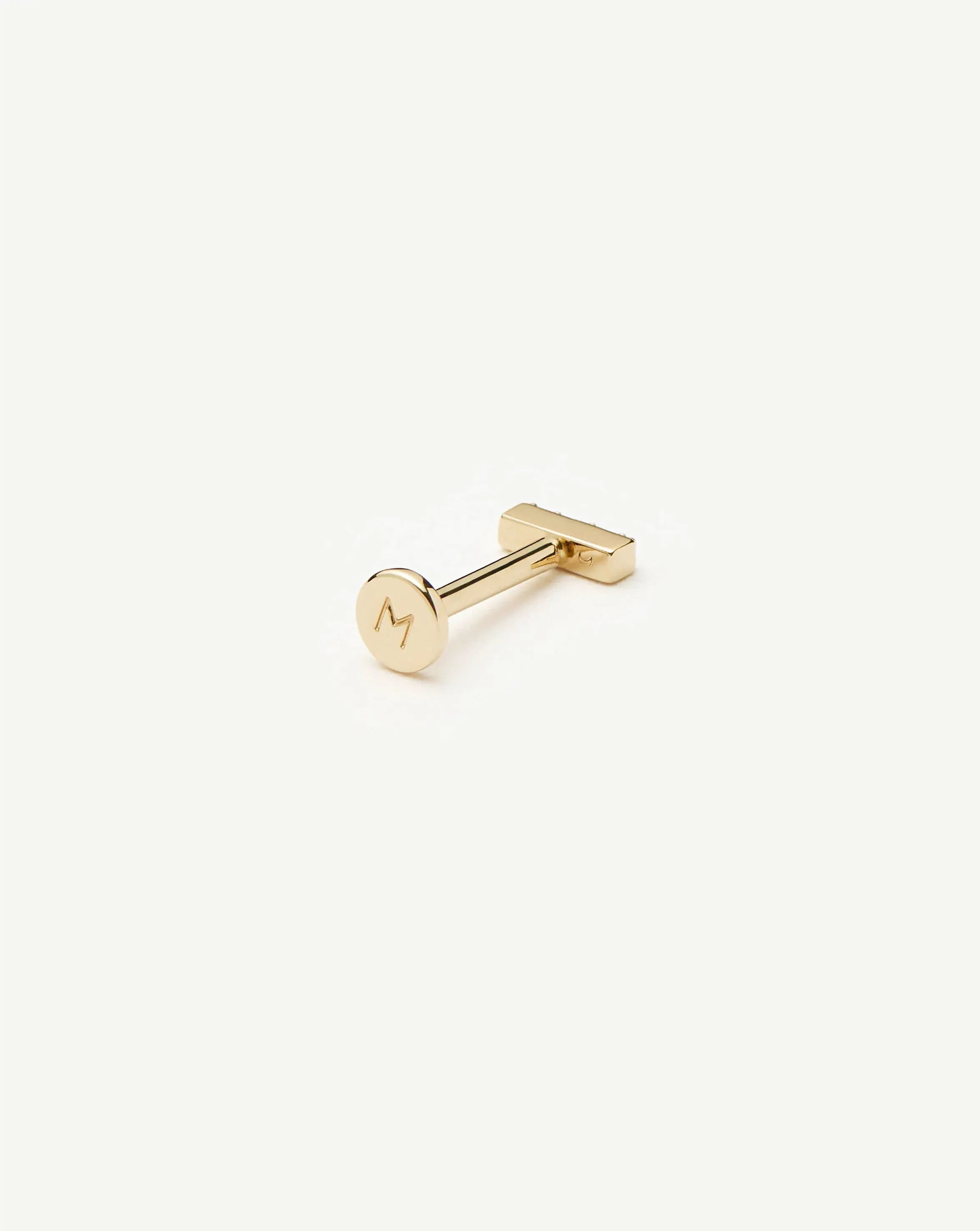 Fine Diamond Bar Flat Back Stud Earring | 14ct Yellow Gold/Diamond Earrings Missoma 