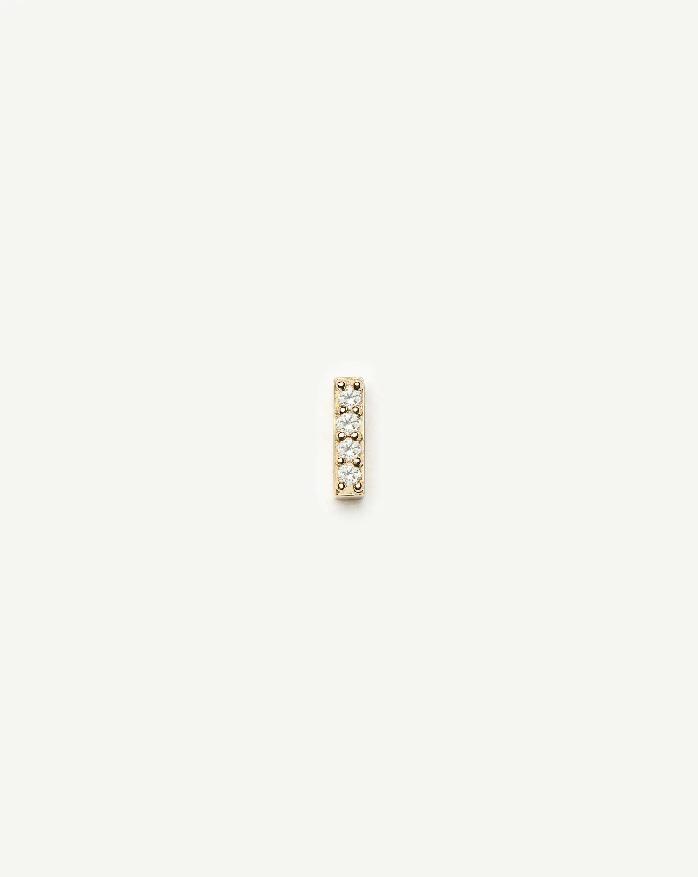 Fine Diamond Bar Flat Back Stud Earring | 14ct Yellow Gold/Diamond Earrings Missoma 