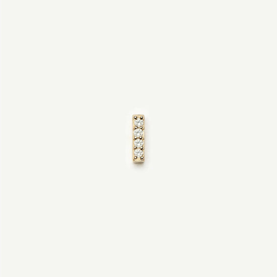 Fine Diamond Bar Flat Back Stud Earring | 14ct Yellow Gold/Diamond Earrings Missoma 