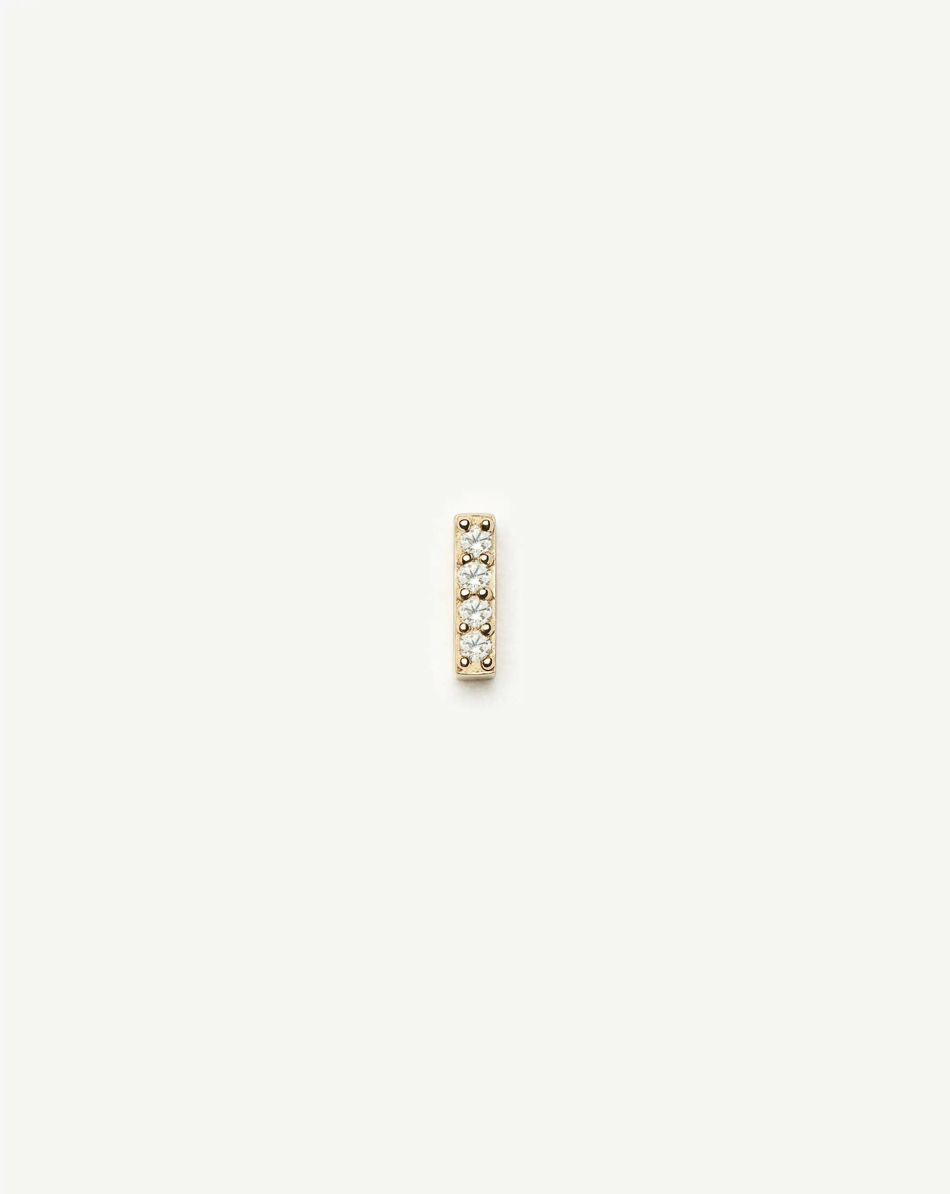 Fine Diamond Bar Flat Back Stud Earring | 14ct Yellow Gold/Diamond Earrings Missoma 