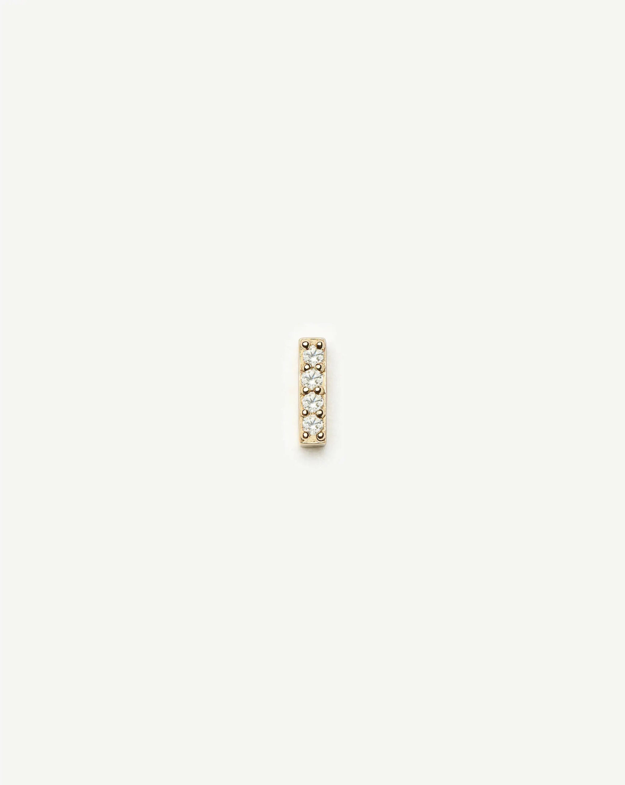 Fine Diamond Bar Flat Back Stud Earring | 14ct Yellow Gold/Diamond Earrings Missoma 