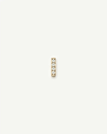 Fine Diamond Bar Flat Back Stud Earring | 14ct Yellow Gold/Diamond Earrings Missoma 