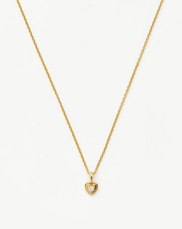 Fine Diamond Heart Mini Pendant Necklace | 14ct solid Gold/Diamond Necklaces Missoma 