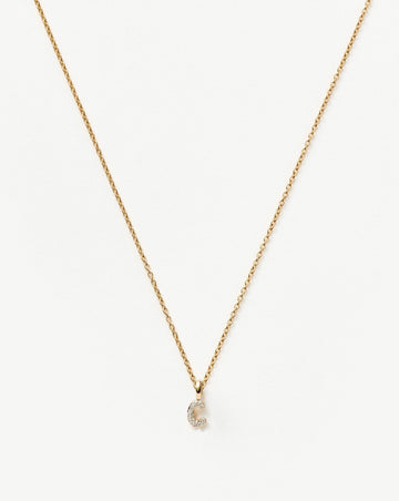 Fine Diamond Initial Mini Pendant Necklace - C| 14ct Solid Yellow Gold Plated/Diamond Necklaces Missoma 