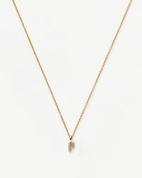 Fine Diamond Initial Mini Pendant Necklace - F | 14ct Solid Yellow Gold Plated/Diamond Necklaces Missoma 