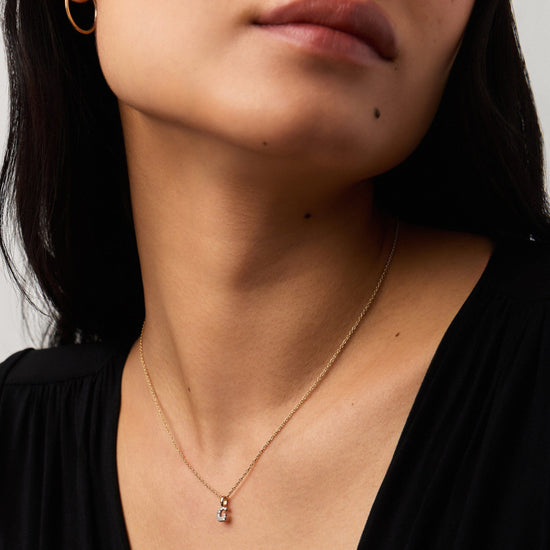 Fine Diamond Initial Mini Pendant Necklace - G | 14ct Solid Yellow Gold Plated/Diamond Necklaces Missoma 