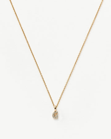 Fine Diamond Initial Mini Pendant Necklace - G | 14ct Solid Yellow Gold Plated/Diamond Necklaces Missoma 
