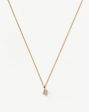 Fine Diamond Initial Mini Pendant Necklace - H | 14ct Solid Yellow Gold Plated/Diamond Necklaces Missoma 