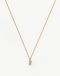 Fine Diamond Initial Mini Pendant Necklace - I | 14ct Solid Yellow Gold Plated/Diamond Necklaces Missoma 