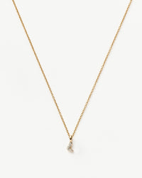 Fine Diamond Initial Mini Pendant Necklace - L | 14ct Solid Yellow Gold Plated/Diamond Necklaces Missoma 