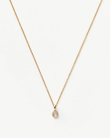 Fine Diamond Initial Mini Pendant Necklace - O | 14ct Solid Yellow Gold Plated/Diamond Necklaces Missoma 