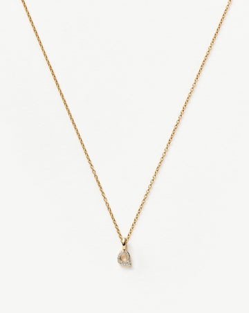 Fine Diamond Initial Mini Pendant Necklace - Q | 14ct Solid Yellow Gold Plated/Diamond Necklaces Missoma 