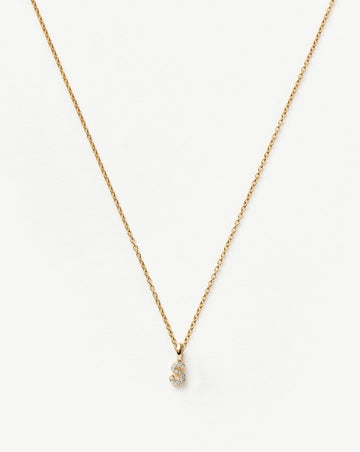 Fine Diamond Initial Mini Pendant Necklace - S | 14ct Solid Yellow Gold Plated/Diamond Necklaces Missoma 