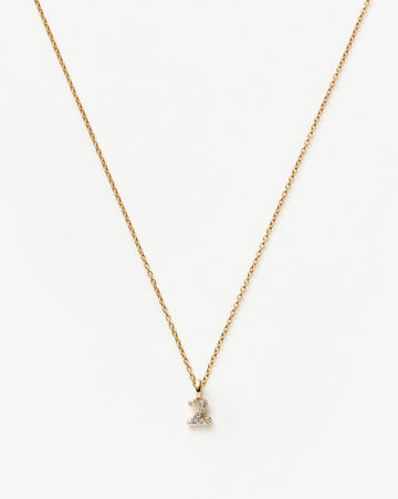 Fine Diamond Initial Mini Pendant Necklace - Z | 14ct Solid Yellow Gold Plated/Diamond Necklaces Missoma 