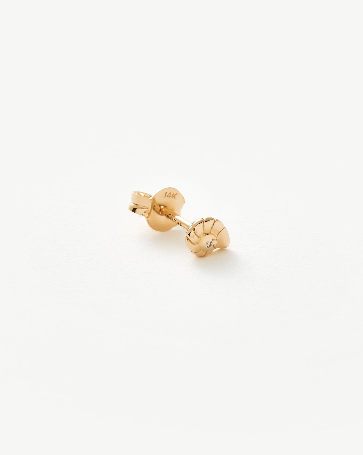 Fine Diamond Shell Single Stud Earring Earrings Missoma 