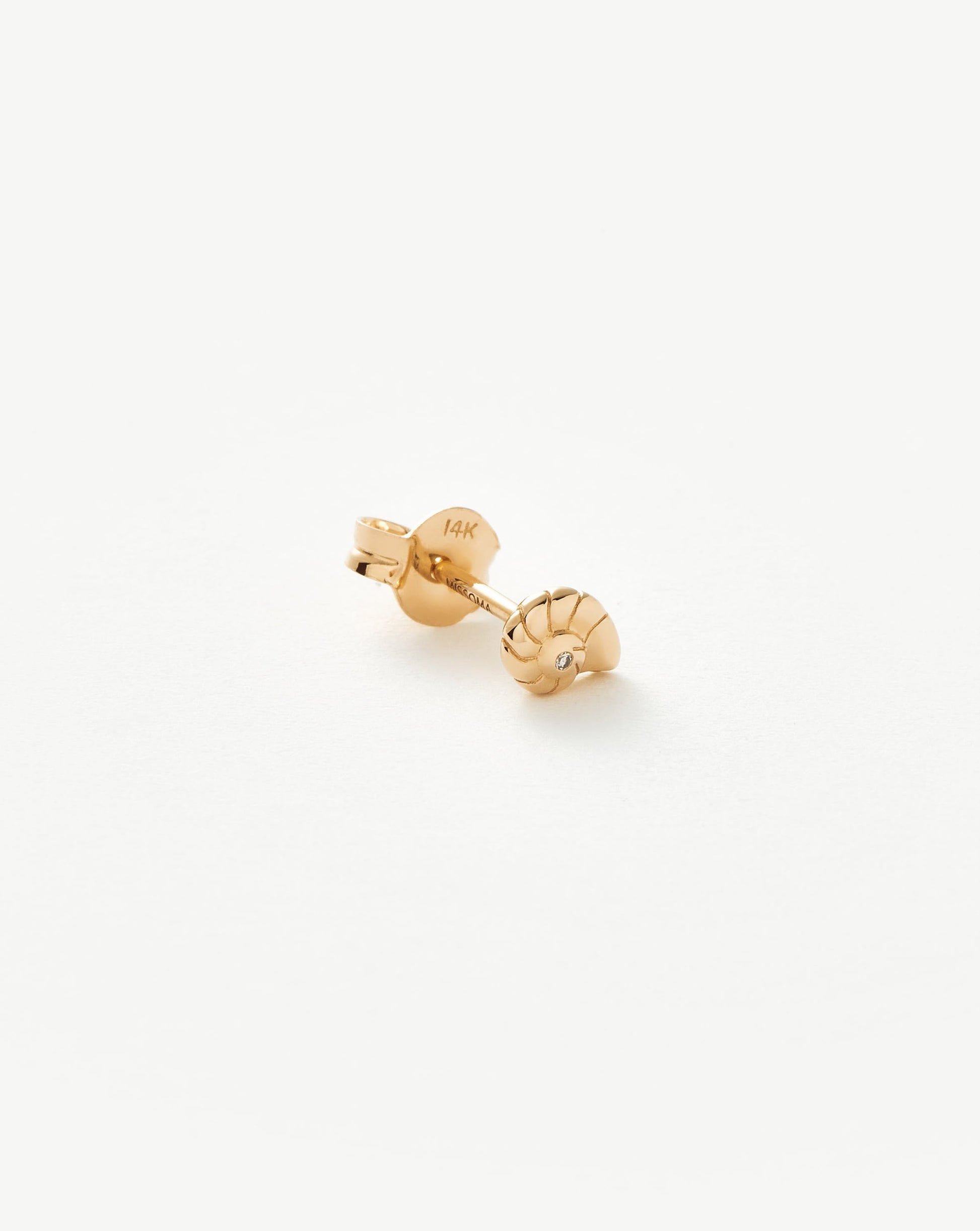 Fine Diamond Shell Single Stud Earring Earrings Missoma 