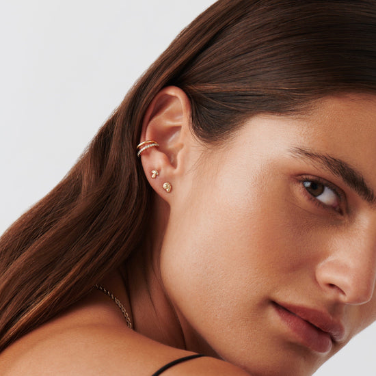 Fine Diamond Shell Single Stud Earring Earrings Missoma 