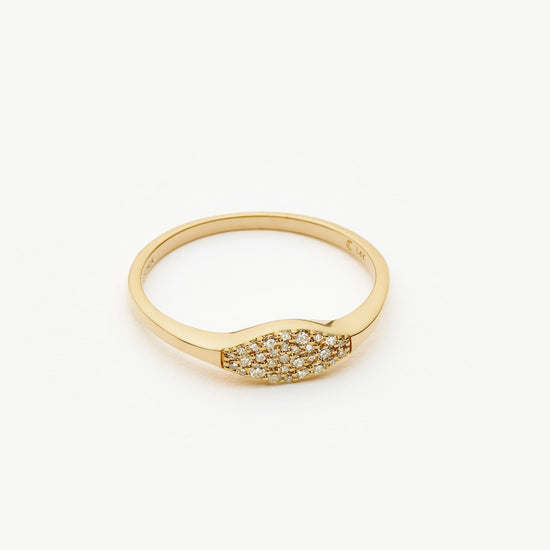 Fine Diamond Signet Ring | 14ct Solid Gold/Diamond Rings Missoma 