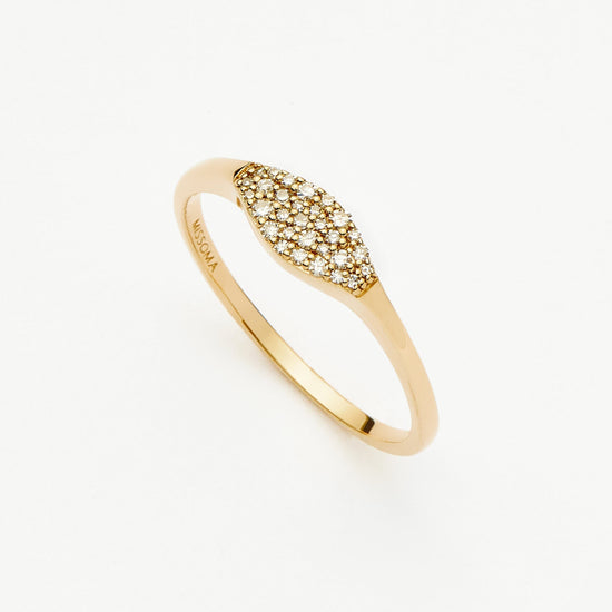 Fine Diamond Signet Ring | 14ct Solid Gold/Diamond Rings Missoma 