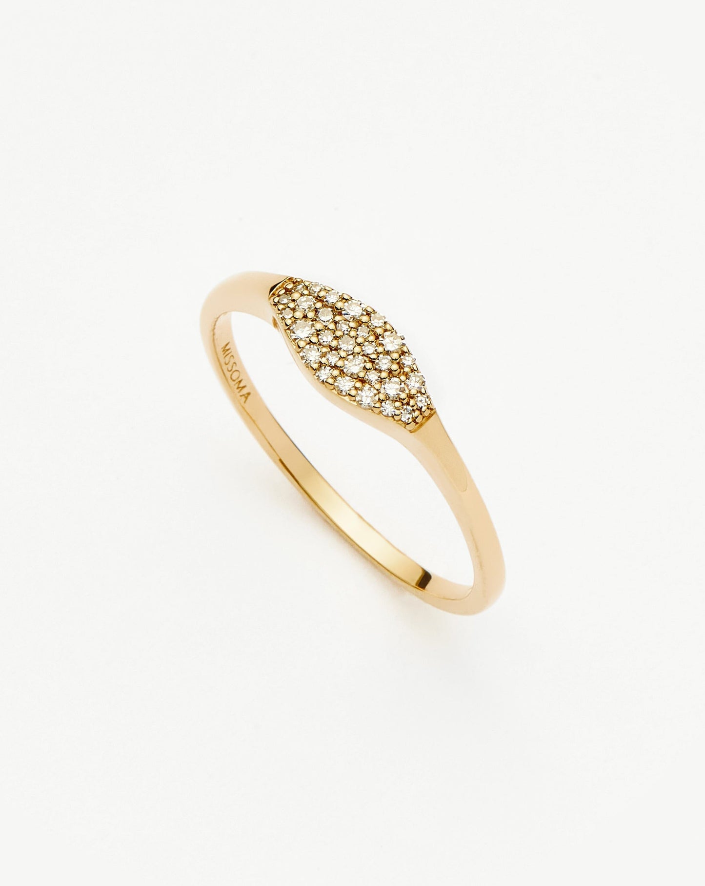 Fine Diamond Signet Ring | 14ct Solid Gold/Diamond Rings Missoma 