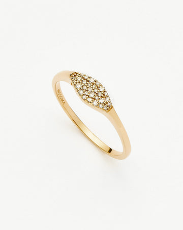 Fine Diamond Signet Ring | 14ct Solid Gold/Diamond Rings Missoma 