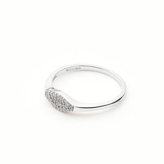 Fine Diamond Signet Ring | 14ct Solid White Gold/Diamond Rings Missoma 