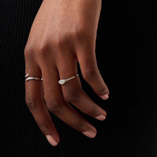Fine Diamond Signet Ring | 14ct Solid White Gold/Diamond Rings Missoma 