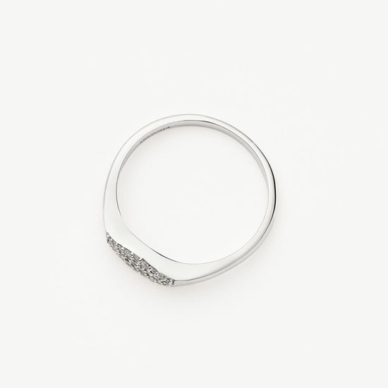 Fine Diamond Signet Ring | 14ct Solid White Gold/Diamond Rings Missoma 