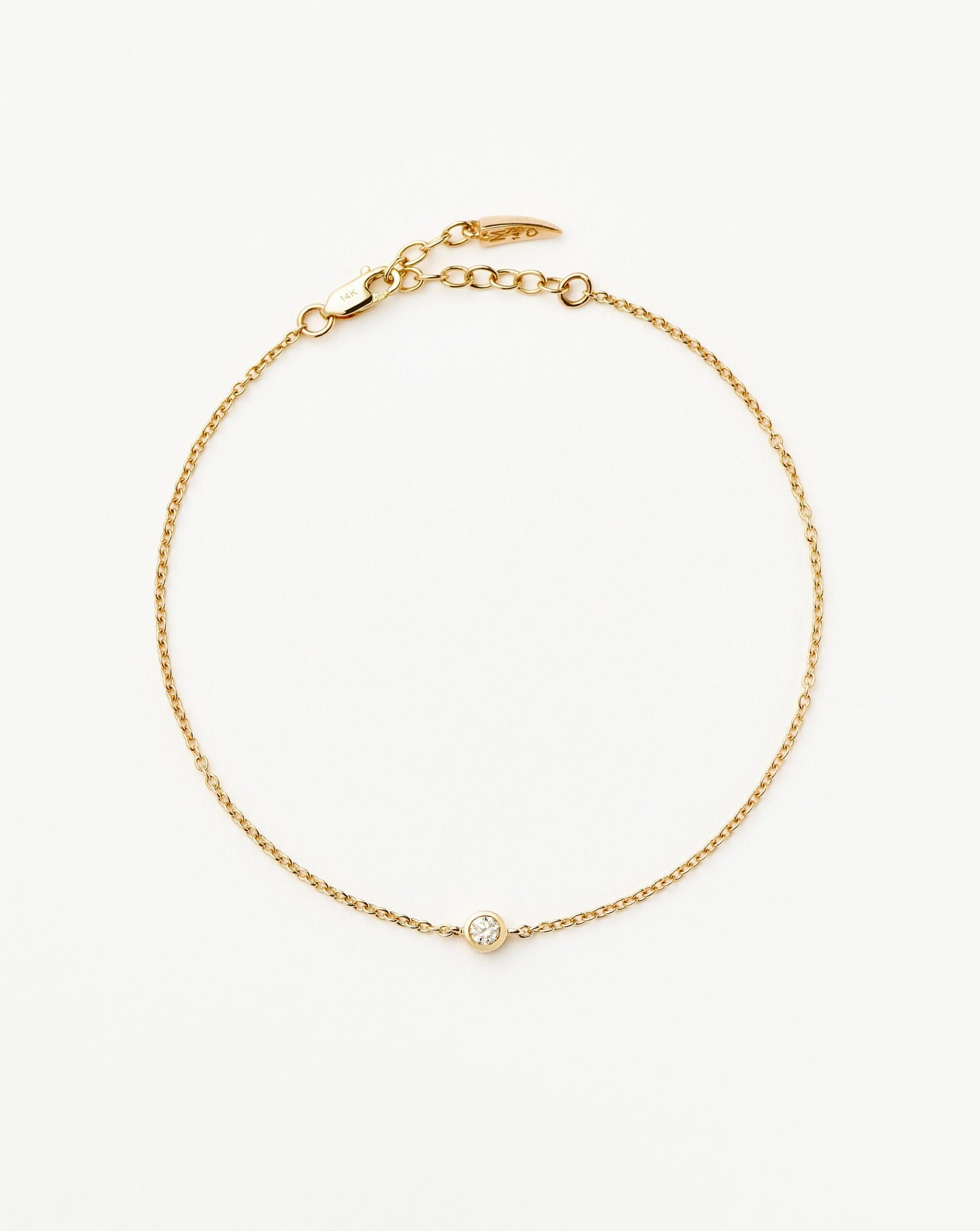 Fine Diamond Solitaire Bracelet | 14ct Solid Gold/Diamond Bracelets Missoma 