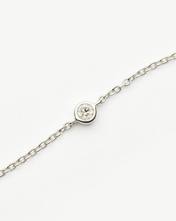 Fine Diamond Solitaire Bracelet | 14ct Solid White Gold/Diamond Bracelets Missoma 