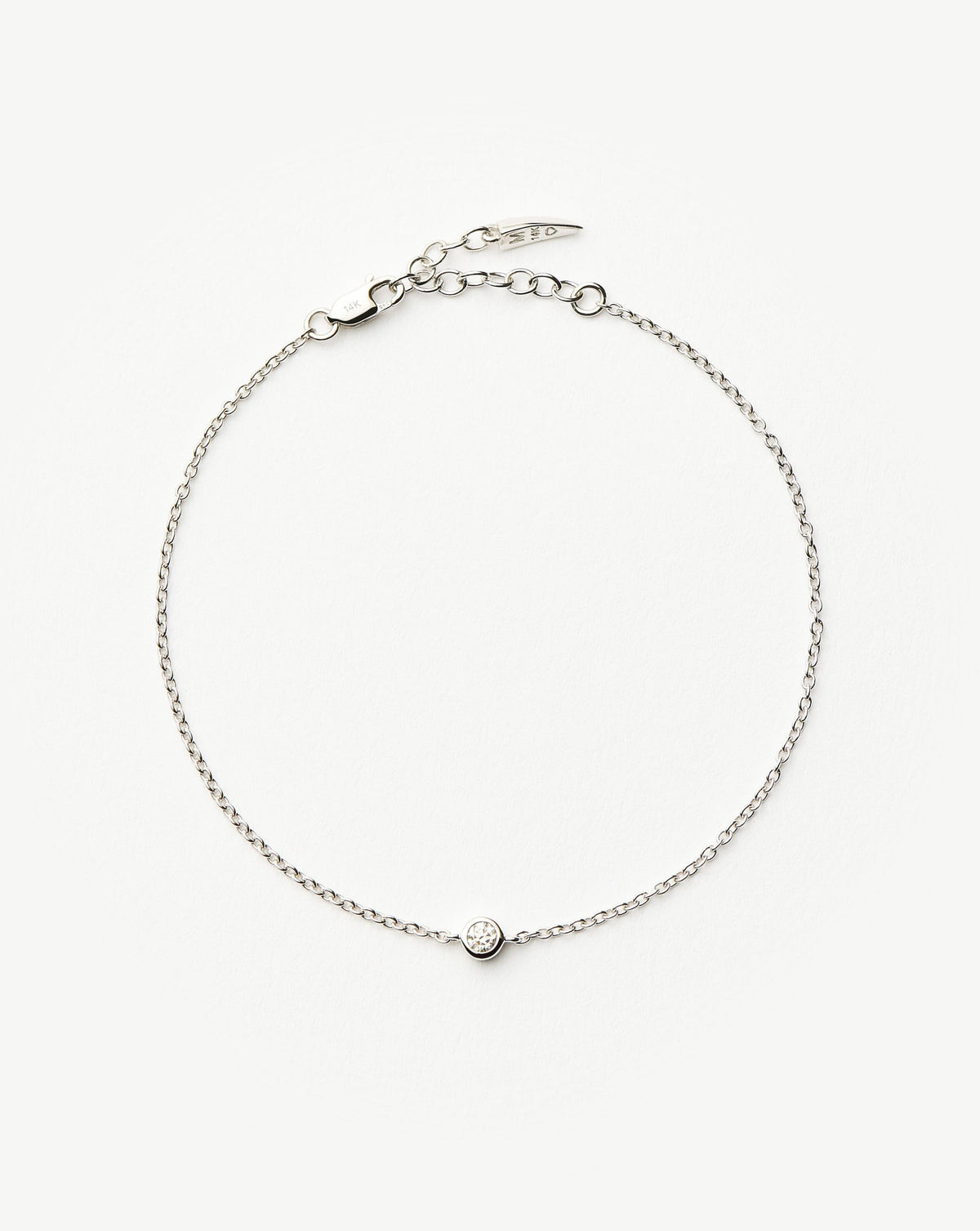 Fine Diamond Solitaire Bracelet | 14ct Solid White Gold/Diamond Bracelets Missoma 