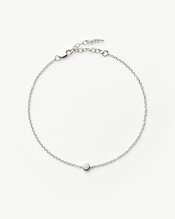 Fine Diamond Solitaire Bracelet | 14ct Solid White Gold/Diamond Bracelets Missoma 