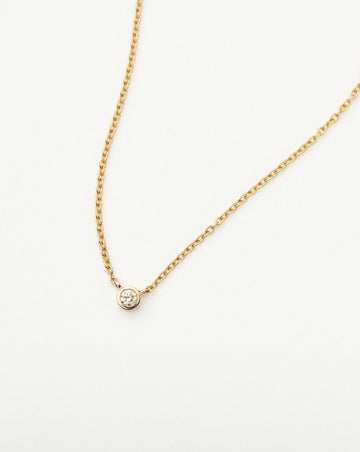 Fine Diamond Solitaire Pendant Necklace | 14ct Solid Gold/Diamond Necklaces Missoma 