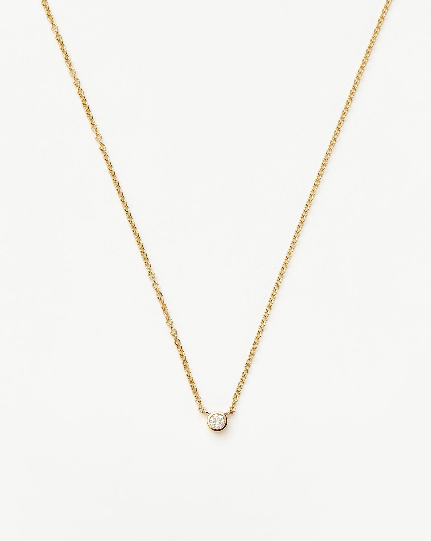 Fine Diamond Solitaire Pendant Necklace | 14ct Solid Gold/Diamond Necklaces Missoma 