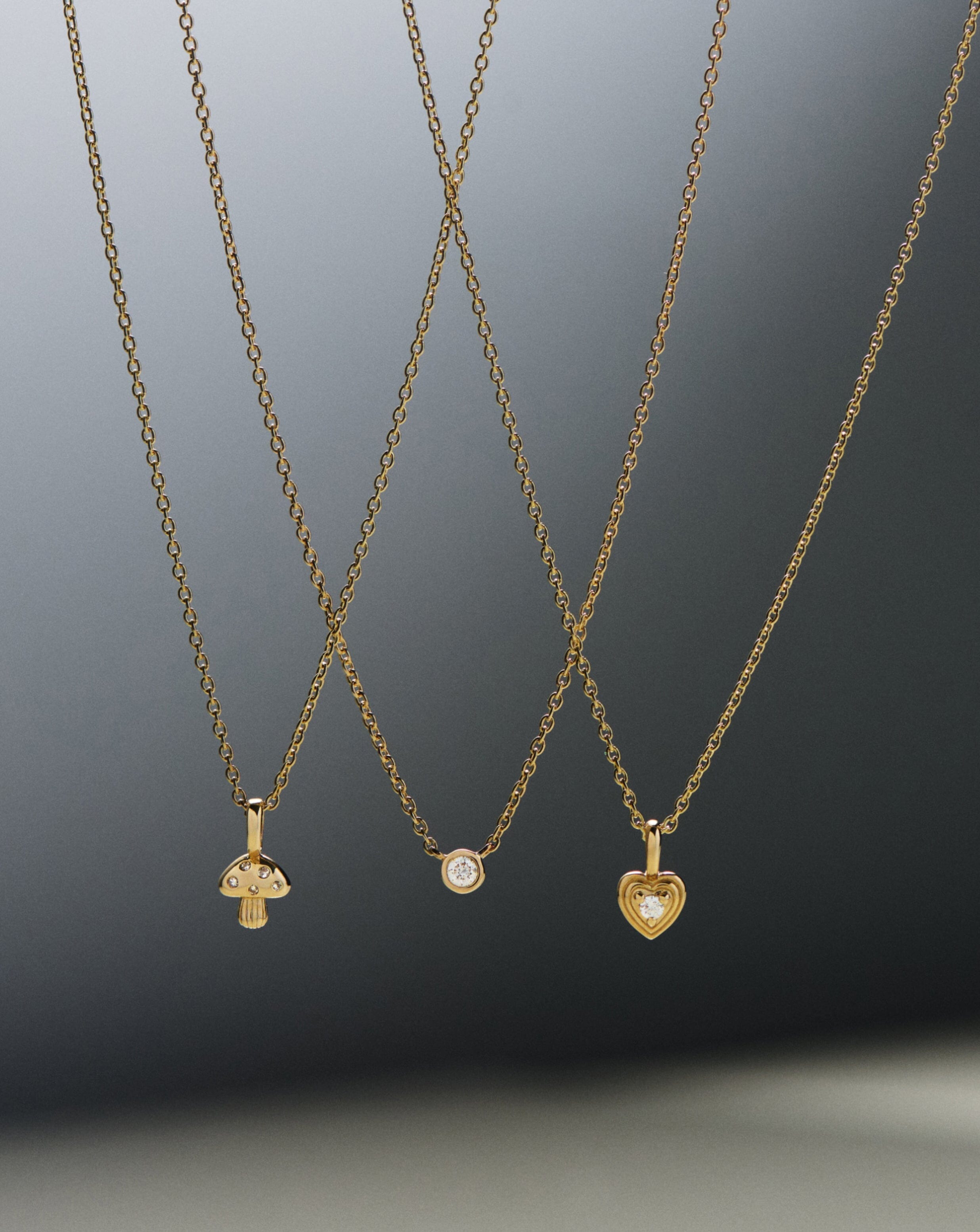 Fine Diamond Solitaire Pendant Necklace | 14ct Solid Gold/Diamond Necklaces Missoma 