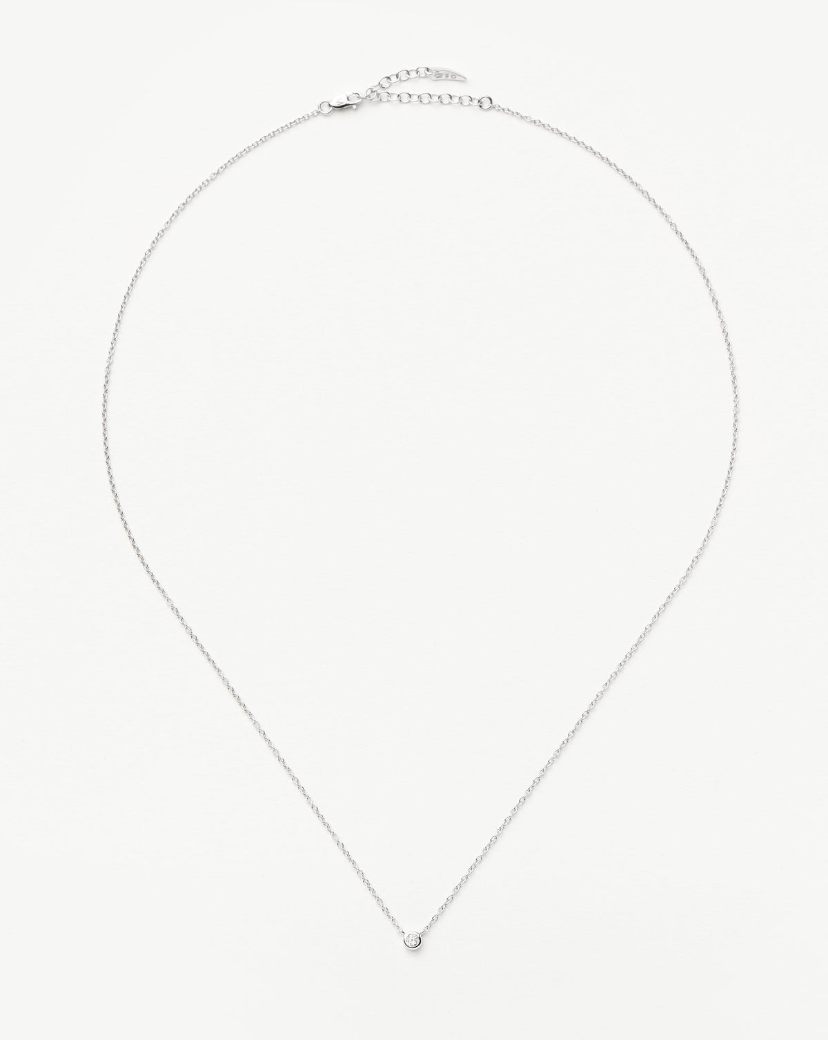 Fine Diamond Solitaire Pendant Necklace | 14ct Solid White Gold/Diamond Necklaces Missoma 