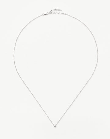 Fine Diamond Solitaire Pendant Necklace | 14ct Solid White Gold/Diamond Necklaces Missoma 
