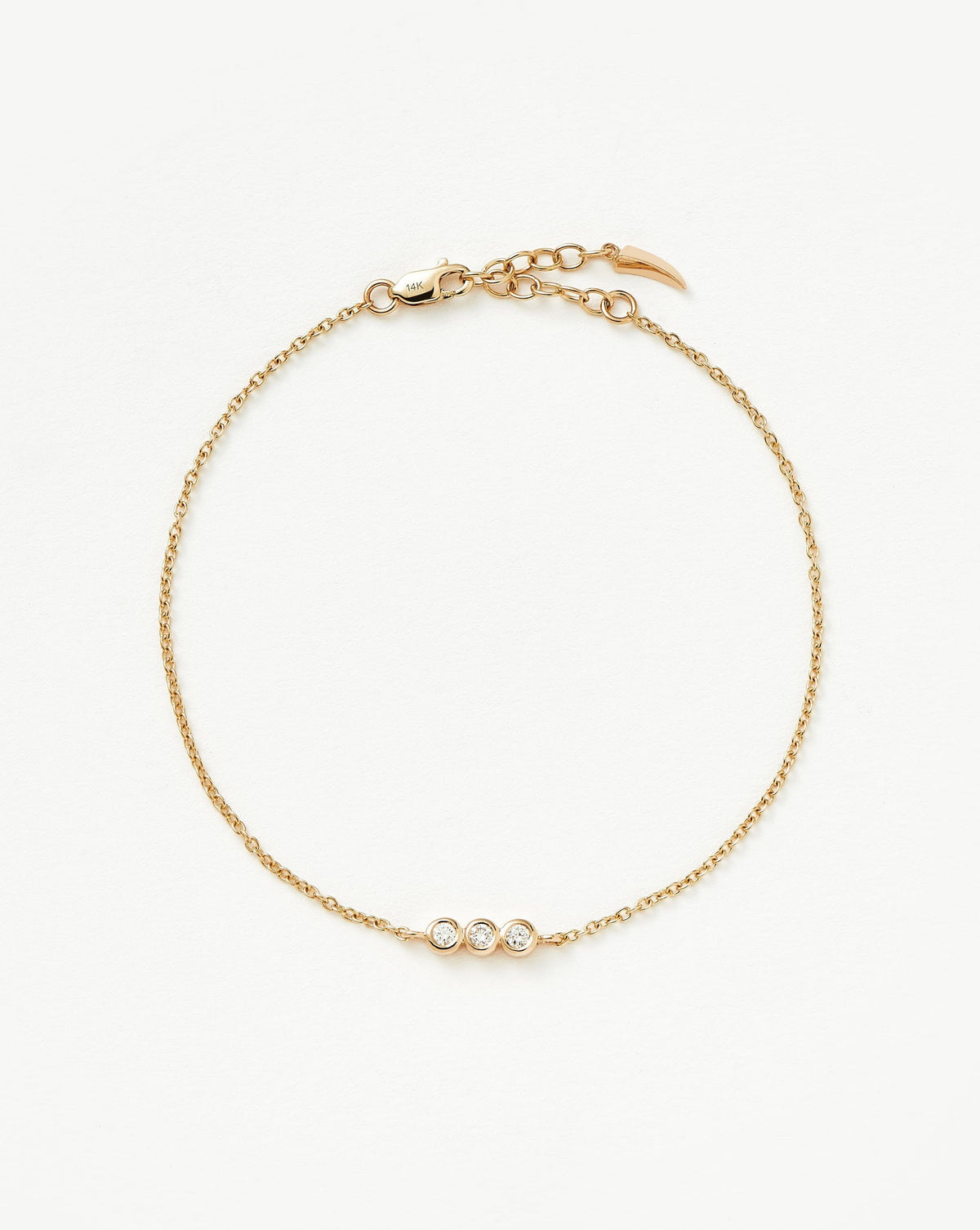 Solid Diamond Solitaire Trio Bracelet