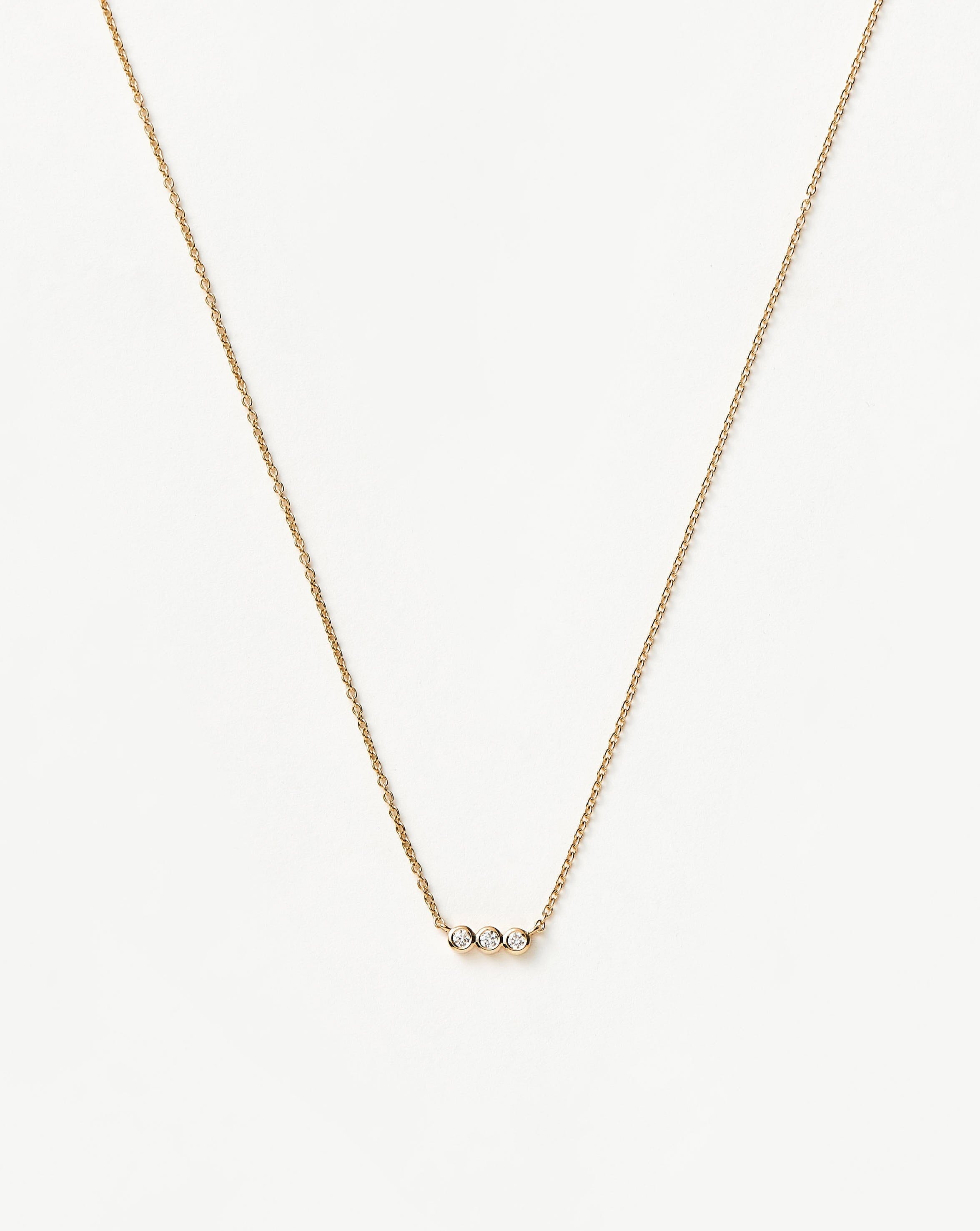 Fine Diamond Solitaire Trio Necklace Necklaces Missoma 