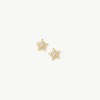 Fine Diamond Star Stud Earrings | 14ct Yellow Gold Earrings Missoma 