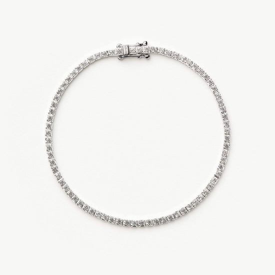 Fine Diamond Tennis Bracelet - Size M | 14ct Solid White Gold Lab Grown Diamonds Bracelets Missoma 