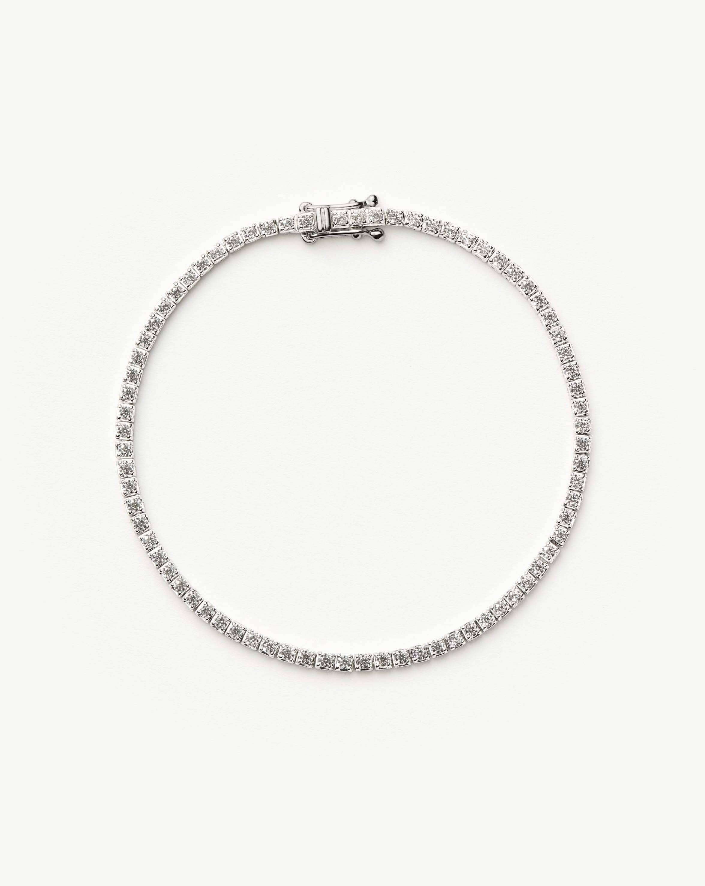 Fine Diamond Tennis Bracelet - Size S | 14ct Solid White Gold Lab Grown Diamonds Bracelets Missoma 