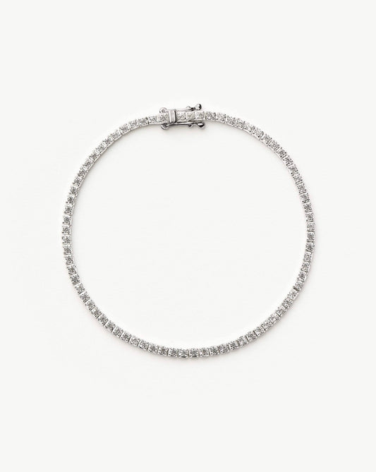 Fine Diamond Tennis Bracelet - Size S | 14ct Solid White Gold Lab Grown Diamonds Bracelets Missoma 