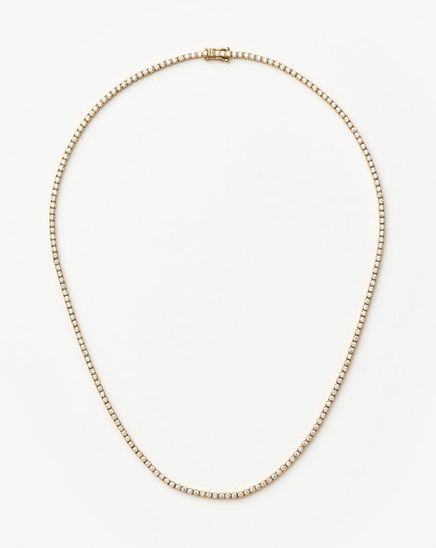 Solid Gold Diamond Tennis Necklace | 14ct Solid Gold Diamond