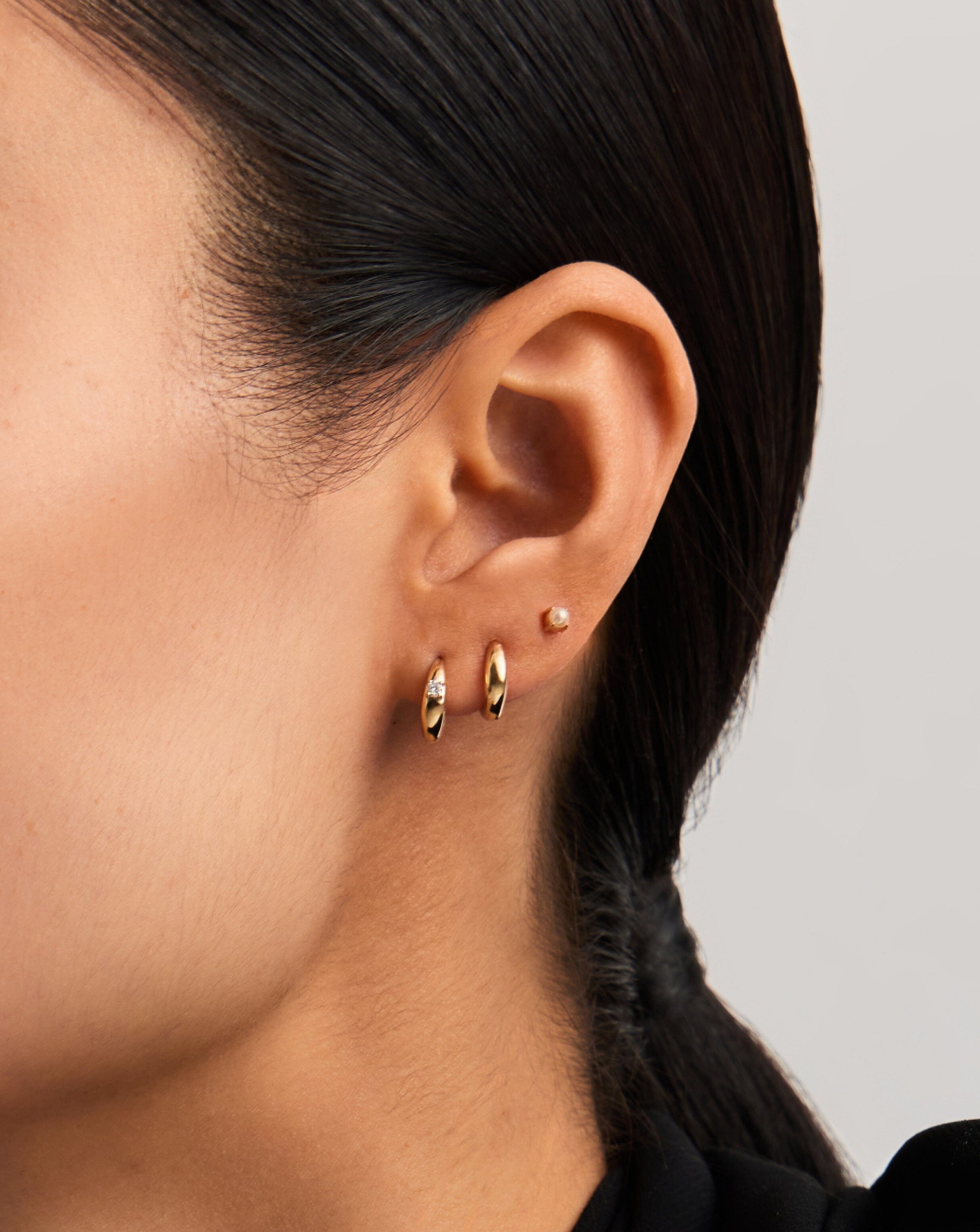 Fine Dome Huggies | 14ct Solid Gold Earrings Missoma 
